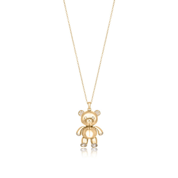 18kt Yellow Gold and Diamond Teddy Necklace