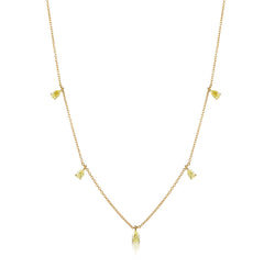 Pear Drop Yellow Diamond Necklace, Yellow Gold