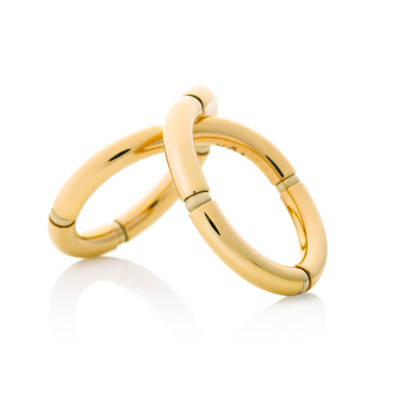 d'Oro Twist Ring Yellow Gold with flexible gold from NOA