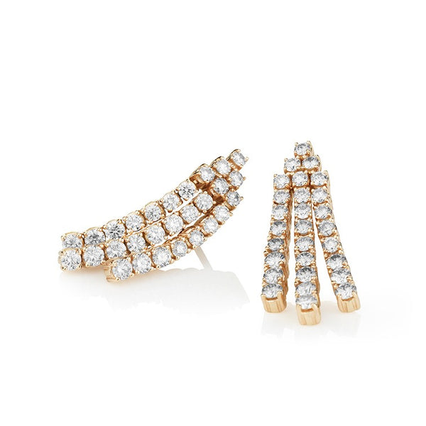 Diamond Ray Mini Diamond Earrings in rose gold