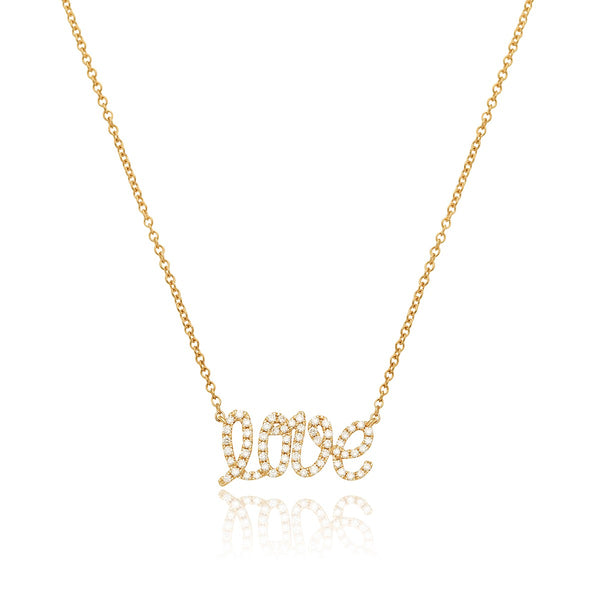 Love pendant in yellow gold and white diamonds from NOA mini