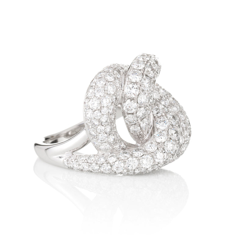 Nodo White Diamond Twist Ring from Noa fine jewellery