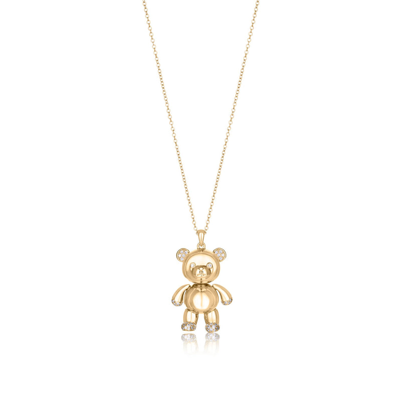 18kt Yellow Gold and Diamond Teddy Necklace