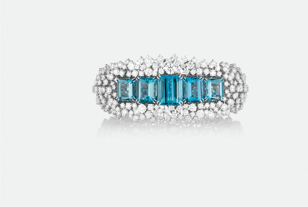 Diamond and Aquamarine High Jewellery Bracelet from NOA fine jewellery