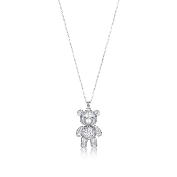 18kt White Gold and Diamond Teddy Necklace