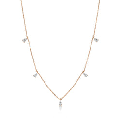 Pear Drop Diamond Necklace, Rose Gold