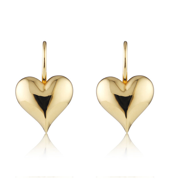 Heart Earrings, Yellow Gold