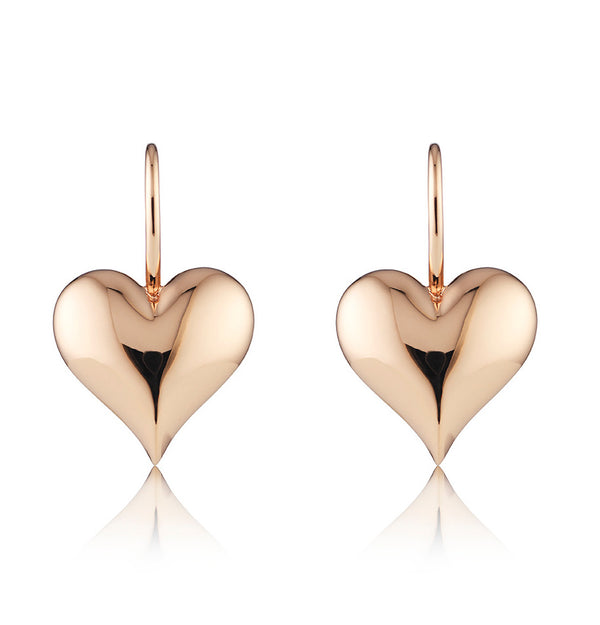 Heart Earrings, Rose Gold