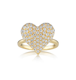 Heart Diamond Ring, Yellow Gold