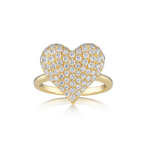 Heart Diamond Ring, Yellow Gold