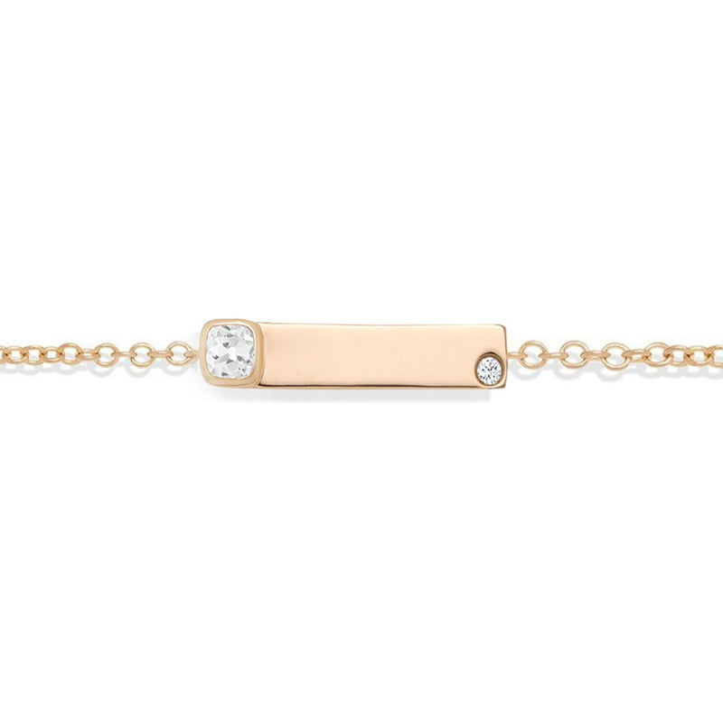 NOA mini personalised diamond name bracelet rose gold