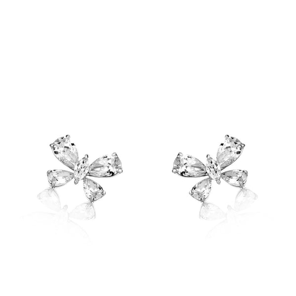 Diamond butterfly earrings in 18 karat white gold from NOA fine jewellery