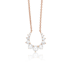 Hannah X NOA mini Horseshoe Diamond Pendant Rose Gold