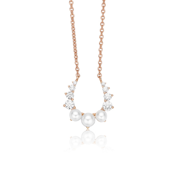 Hannah X NOA mini Horseshoe Diamond Pendant Rose Gold