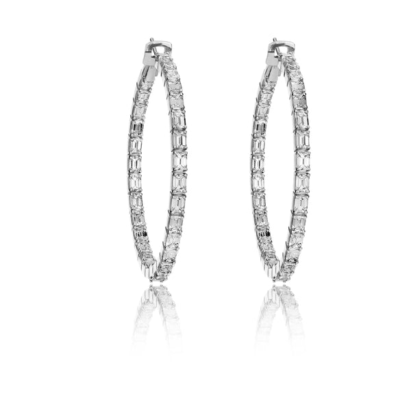 Emerald Hoops in 18 karat White Gold from NOA fine jewellery