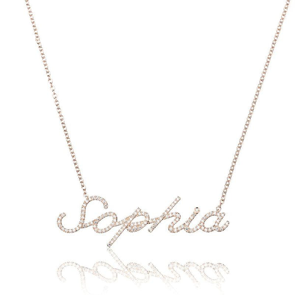create a personalised diamond name necklace in yellow gold