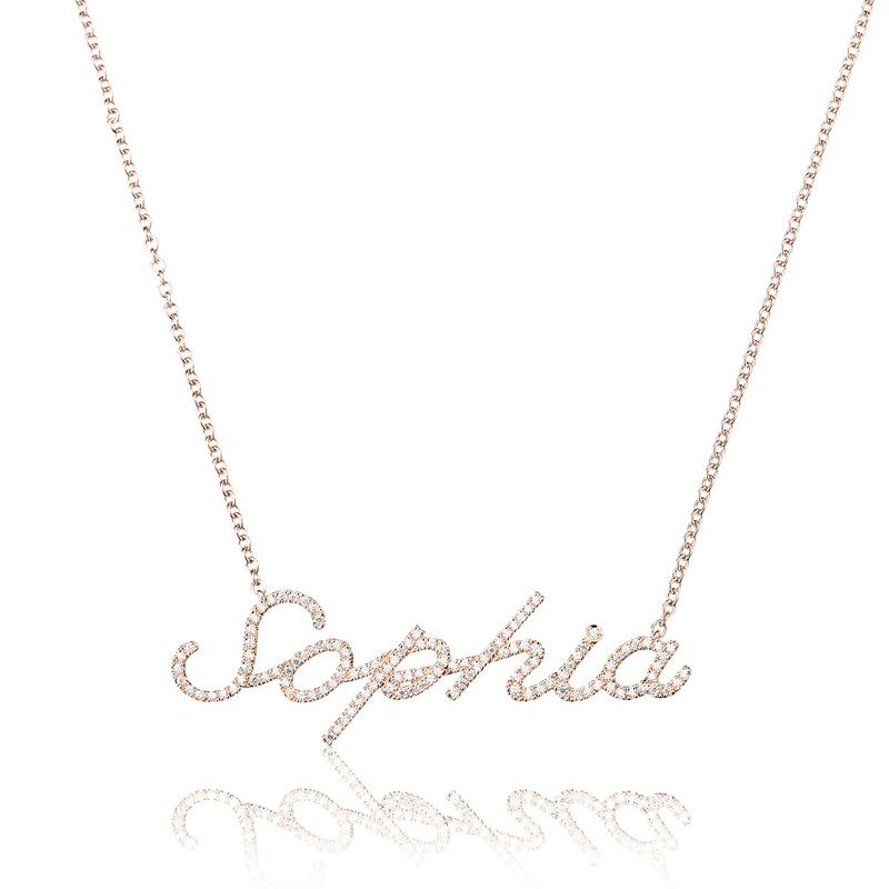 Personalised name necklace diamond Clearance