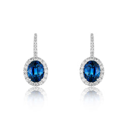 NOA Sapphire and Diamond Cluster Drop Earrings