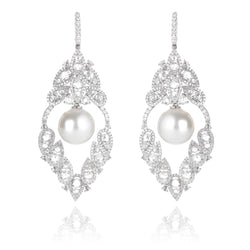 NOA Icons Charleston Earrings in diamond and white pearl