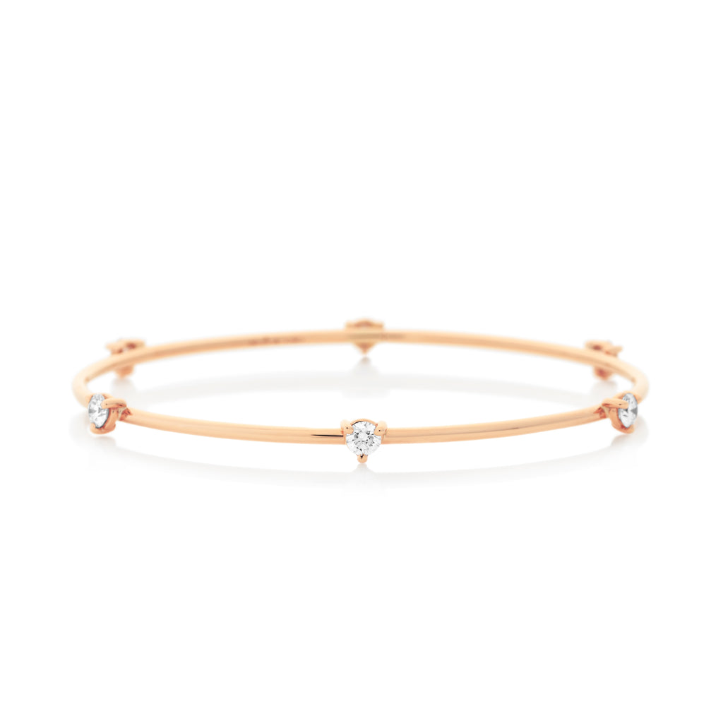 Diamond Drop Bangle Rose Gold d Oro Fine Jewellery Collection