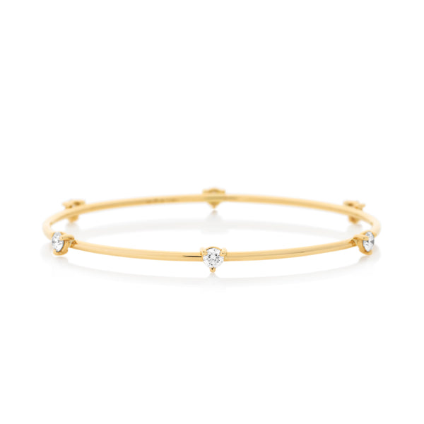 d'Oro Diamond Drop Bangle, Yellow Gold