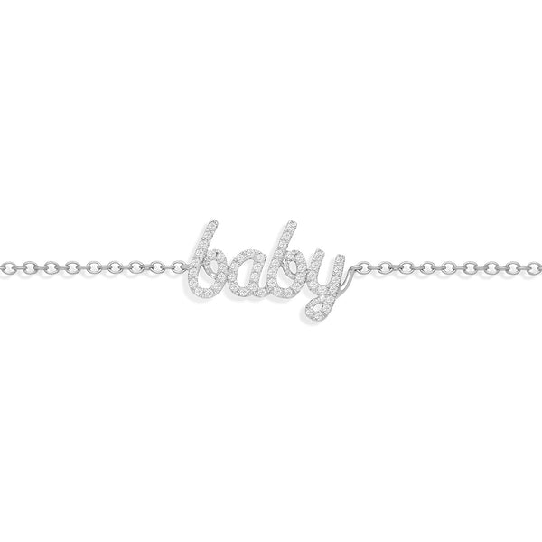 Diamond Baby Bracelet in White Gold from NOA mini