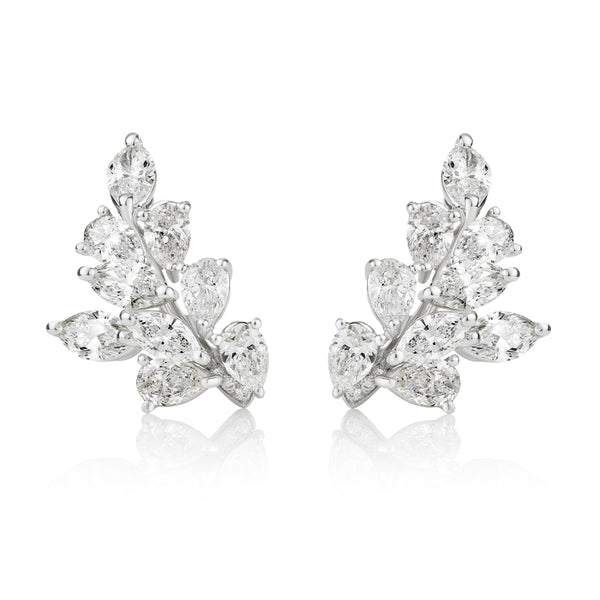 Diamond Cluster Peacock Earrings