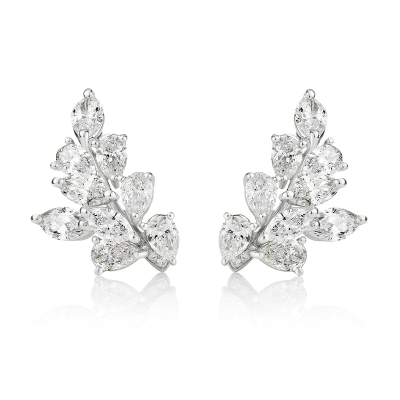 Diamond Cluster Peacock Earrings