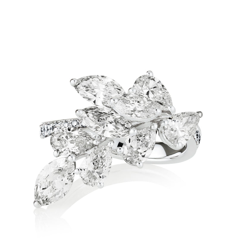 Diamond Cluster Peacock Ring