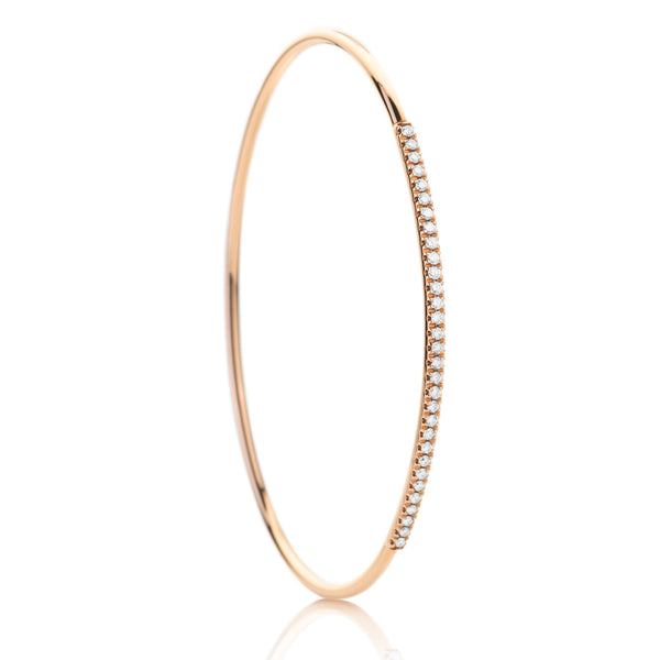 d'Oro Pave Bangle, Rose Gold