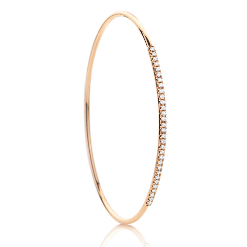 d'Oro Pave Bangle, Rose Gold