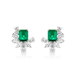 Emerald Cluster Earrings