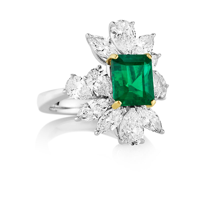 Emerald Cluster Ring