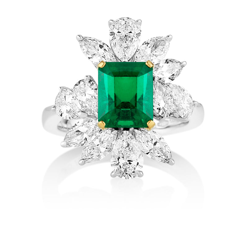 Emerald Cluster Ring