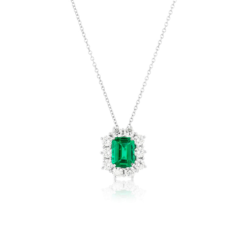 Emerald Diamond Pendant