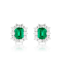 Emerald Diamond Studs