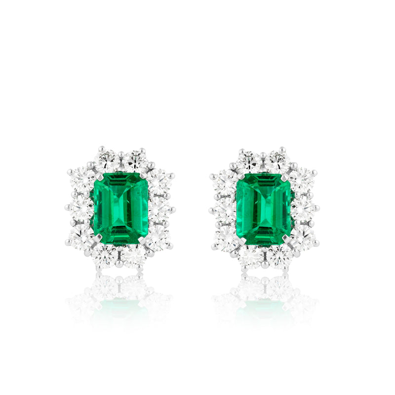 Emerald Diamond Studs