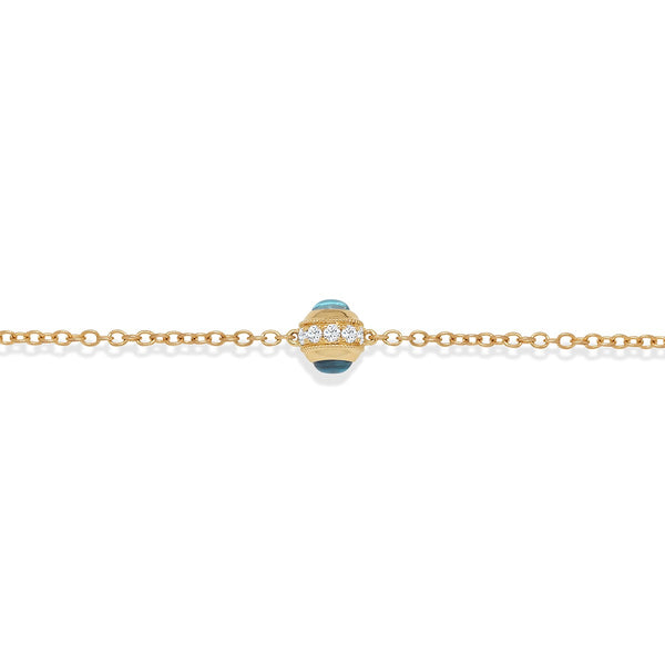 NOA mini Evil Eye Mini Bracelet Yellow Gold with diamond and lapis lazuli