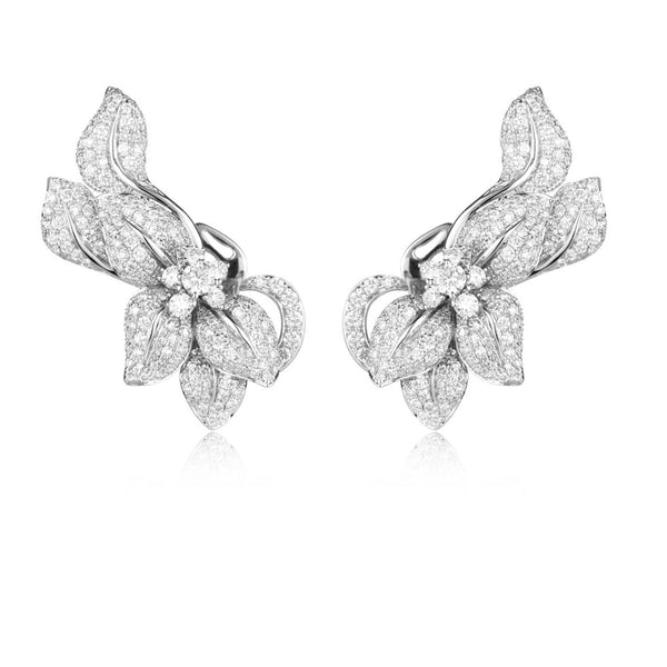 Fleur De Lis Earrings, Bianco