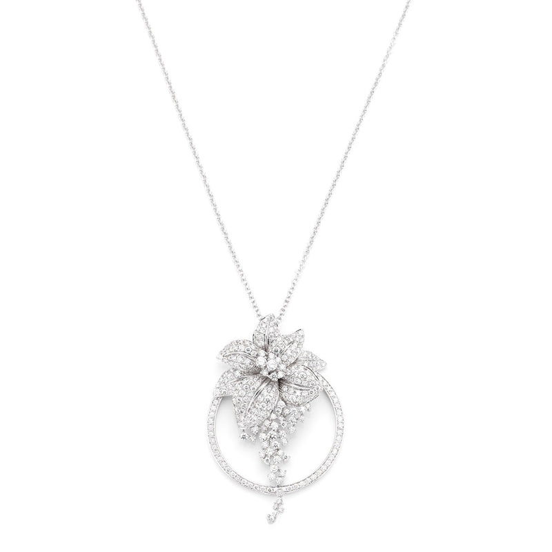 Fleur de Lis palm pendant with white diamonds from NOA fine jewellery