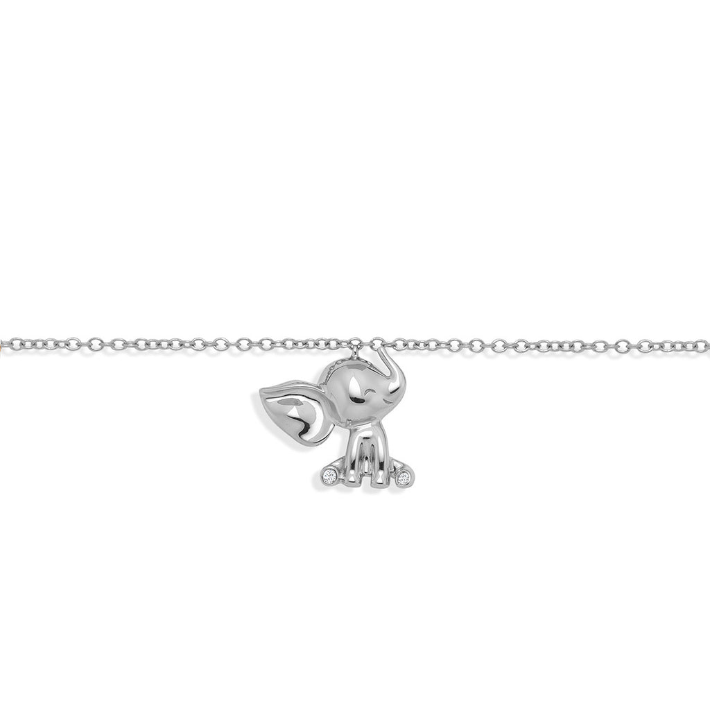 Gold Diamond Baby Bracelet - Elephant Charm - 2331301