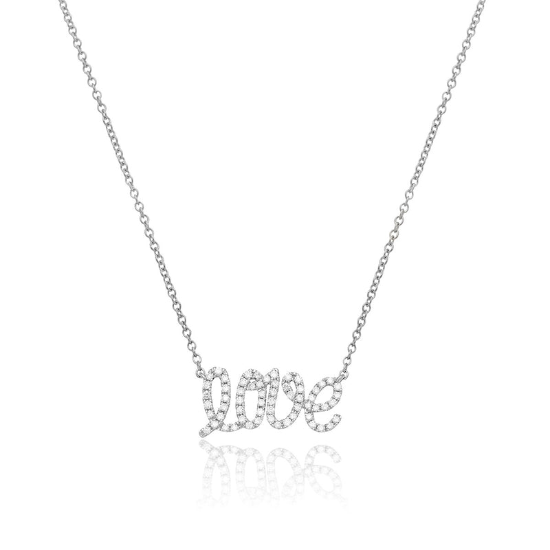 Love Pendant in white gold and white diamonds from NOA mini