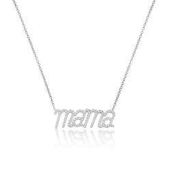 NOA mini Mama necklace in white gold and diamonds