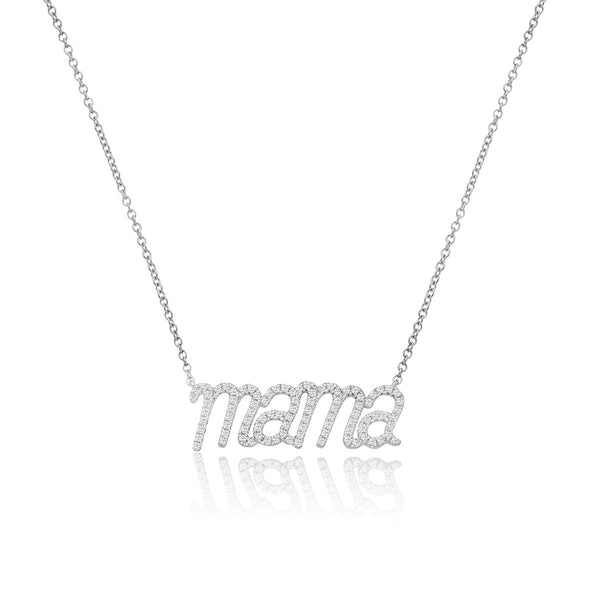 NOA mini Mama necklace in white gold and diamonds