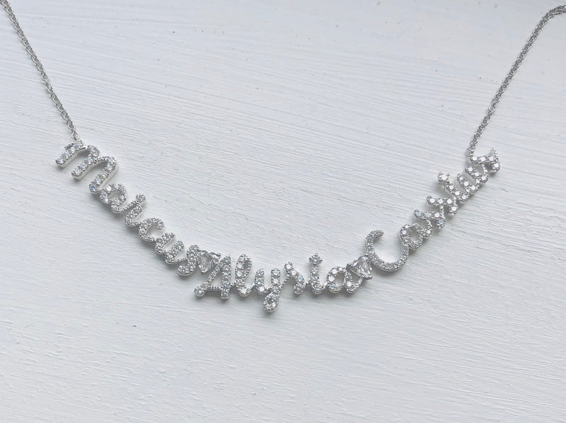 Multiple names on your diamond name necklace