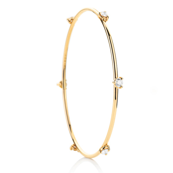 d'oro Diamond Drop Bangle in 18 karat Yellow Gold