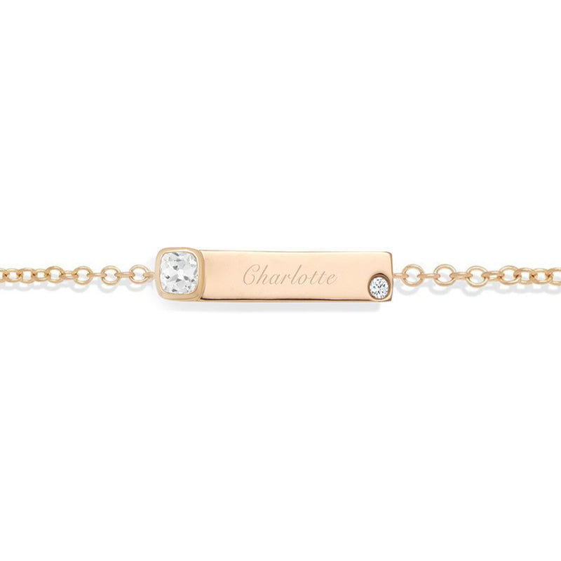 NOA mini personalised diamond name bracelet in rose gold