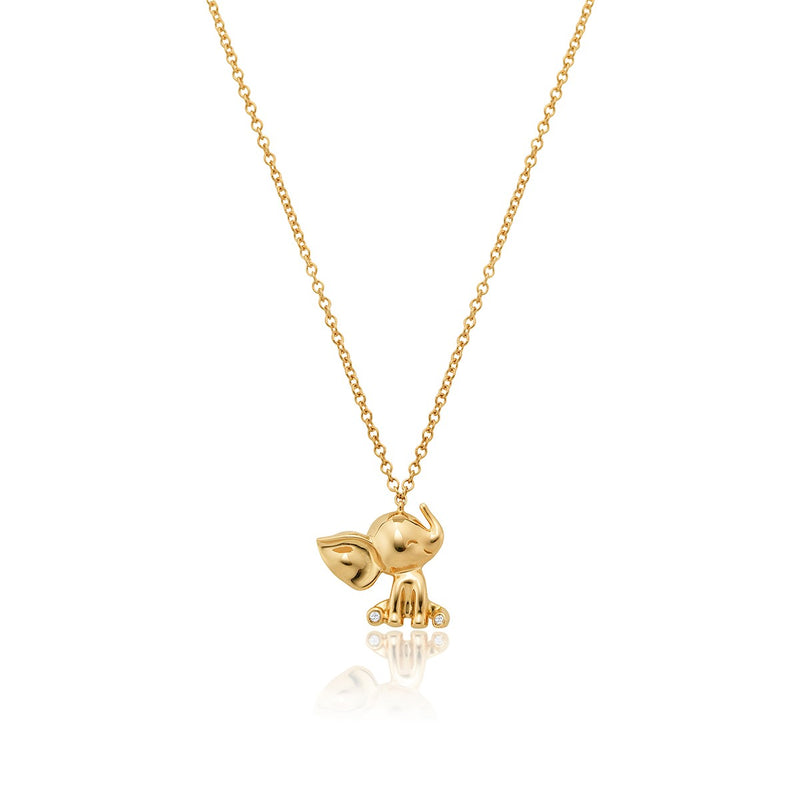 NOA mini elephant necklace for kids in 18kt yellow gold