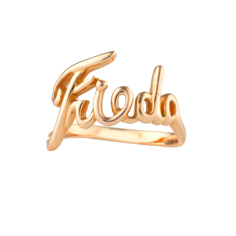 personalised 18 karat gold name ring