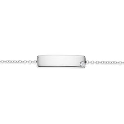 NOA mini personalised name bracelet in 18 karat white gold